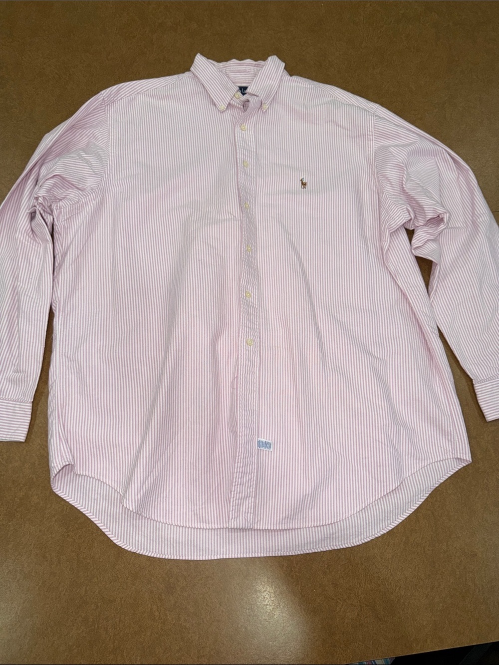 Polo by Ralph Lauren Yarmouth Men’s Light Pink & White Stripe Button-Down Shirt